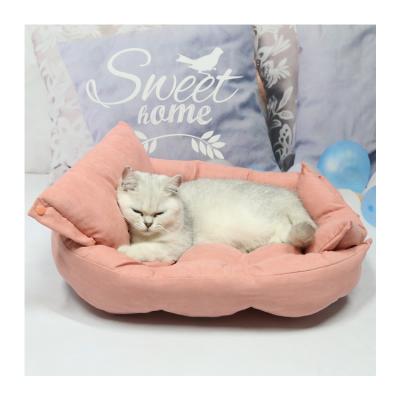 China Soft Washable Pet Sofa Beds, Multifunctional Washable Plush Dog Breathable Suede Dog Cushion Bed Luxury Pet Bed for sale