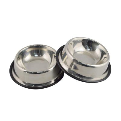 China Non-automatic Stainless Steel Dog Bowl with Rubber Base for Small/Medium/Large Dogs, Pets Dog Feeder Bowl and Water Food Bowl for sale