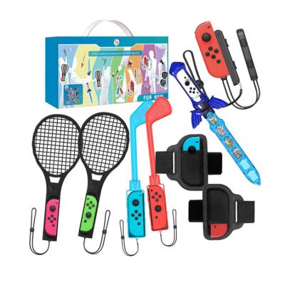 China Switch/OLED Console Nintendo Switch Joy-Scam Racket Sword Golf Club Leg Unites 9-in-1 Sports Somatosensory Kit for sale