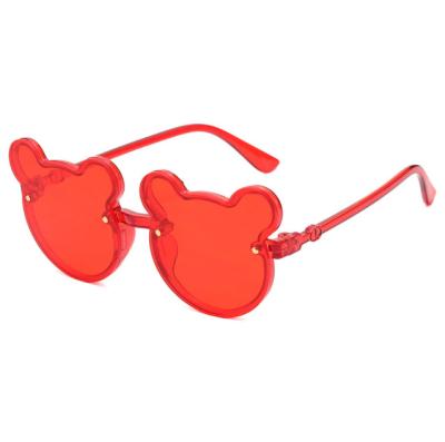 China 2022 New High Quality Fashion Color Gradient Sunglasses For Children Cat Ear Rimless Shades Kids Sunglasses for sale