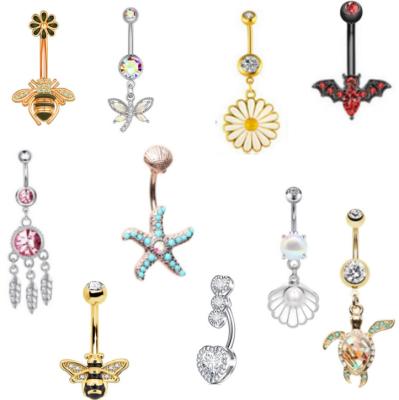 China 2022 Hot Selling Ring Belly Button Body Piercing Jewelry Bat Bee Navel Jewelry Hiphop Amazon Hip Hop for sale