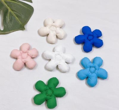 China 3D Fashion 6cm Corsage DIY Accessories Filled Cotton Five Leaf Flower Decoration Clothing Patches for sale