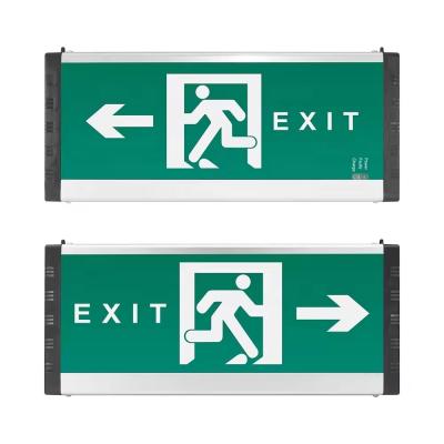 China 3W LED Fire Sign Emergency Indicator Wall Mounted Exit Light With Iron Sprayed Sheet ABS And Glass for sale