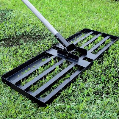 China 30*10in Large Size Manual Steel Lawn Leveller for Grass Organic Fertilizer Sand Spreader Leveling Garden Yard Turf maint for sale