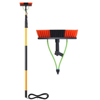 China 7.3 Meters Window Cleaning Equipment Aluminum Long Reach Water Fed Pole Solar Panel Cleaning Brush For Household Use for sale