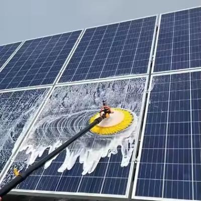 China Solar Panel Cleaning Brush with Handheld Telescopic Pole for Rooftop Photovoltaic Cleaning for sale