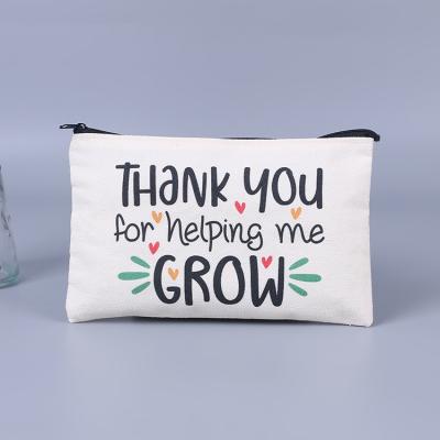 China Factory Supply Fashion Direct Canvas Cheap Canvas Zipper Cosmetic Change Pencil Bag Stationery Bag for sale