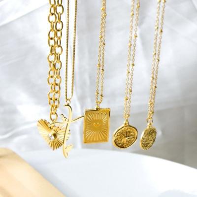 China FASHIONABLE European Horizon Jewelry Necklace Custom New 18k High Quality Gold Plated Jewelry 316L Stainless Steel Punk Necklace For Women for sale