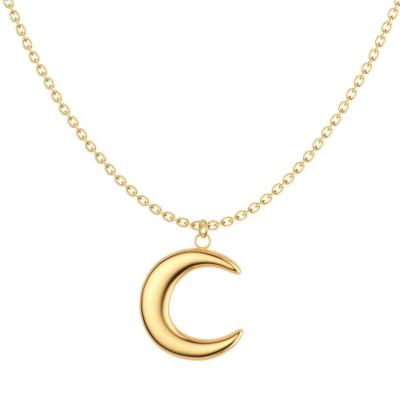 China Trendy New Moon Horizon Best Seller Pendant Gold Plated 316L Stainless Steel Chain Pendant Necklace for sale