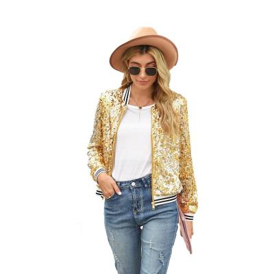 China Autumn and winter women's QUICK DRY sequined long-sleeved jacket for sale