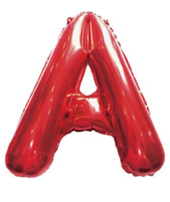 China Second-hand supplies balloon American version thin body 16 inch A-Z letter balloon wedding birthday party decoration luminous red English aluminum foil balloon for sale