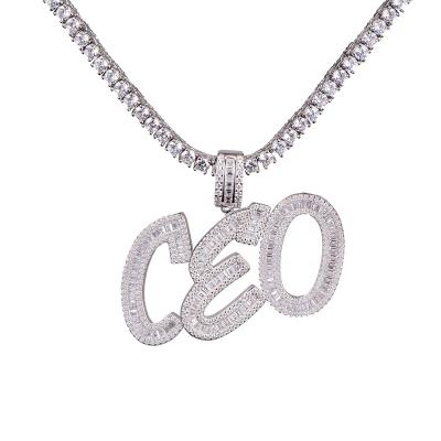 China Sterling Silver Custom Hip Hop Baguette Jewelry Combination Iced Out A-Z Initials Say 