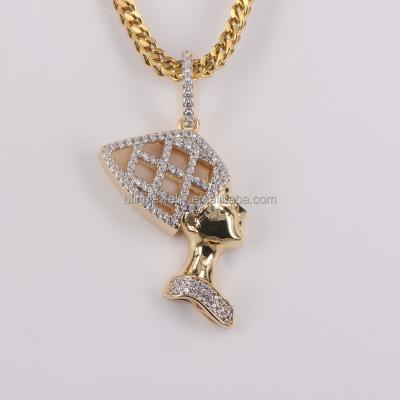 China 2017 Egyptian Hip Hop Jewelry Hip Hop Queen Charm Pendant With Diamond for sale