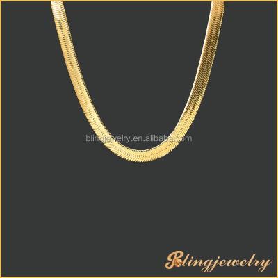 China High Quality Bling Hip Hop Jewelry Hip Hop Chain Necklace Chains And Necklaces Gold Plated Fishbone Chain for sale