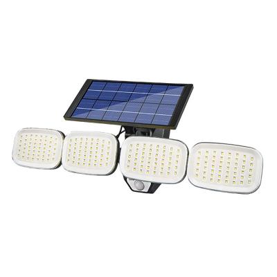 China Garden Four Head Lamp Remote Control Induction Outdoor Lighting Solar Wall Lamp for sale