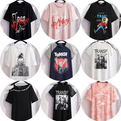 China Anti-wrinkle 2023 New design diamond decorative women's T-shirt crewneck pure cotton short sleeved casual T-shirt for sale