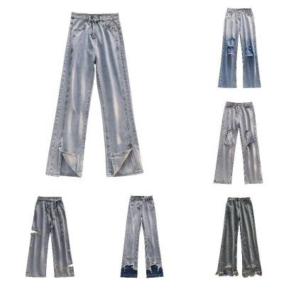 China Breathable Customized European Fashion Women's Jeans 3-color Women's High Waist Skinny Jeans for sale