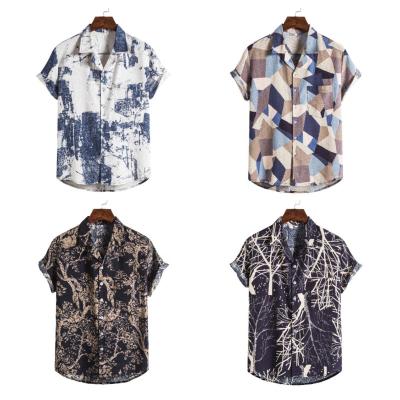 China Anti-pilling Wholesale Hawaiian Beach Printing Shirts For Men Casual Resort Beach Oversized Custom Shirts Loosen Oversized Men'S Shirts for sale