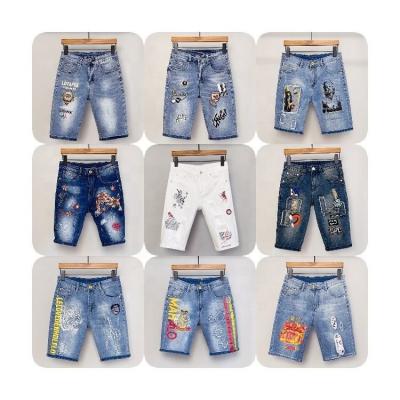 China QUICK DRY Wholesale Ripped Destroyed Distressed Denim Shorts Mens Hole Denim Shorts Blue Male Men Fashion Casual Jeans Short for sale