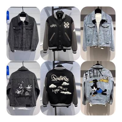 China QUICK DRY Spring and autumn personality denim jacket male Korean style ripped denim clothing trend social guy rivet jacket coat for sale