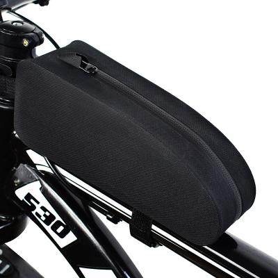 China Bike Tube Bag Mini Bike Frame Pouch Bicycle Saddle Bag Two Top Zipper Pockets Tube Custom Cycling Bag for sale