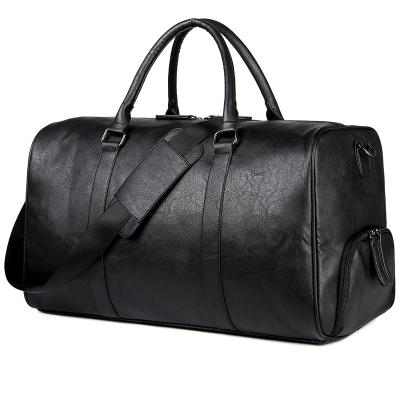 China Custom Men's Duffel Bag Leather Gym Weekender Travel Men's Duffel Bag Leather Overnight for sale