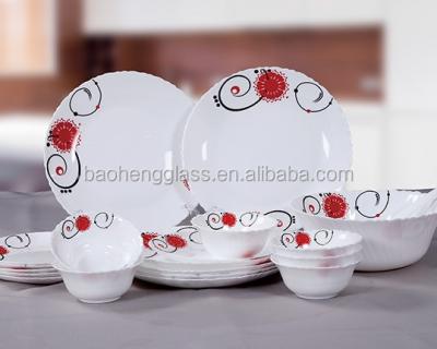 China Opal Glassware Spinning Products Disposable Dinner Set 20pcs With High Quality for sale