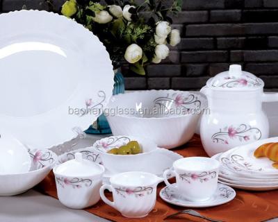 China Factory Supply Disposable Opal Glassware Dinner Set 40PCS for sale