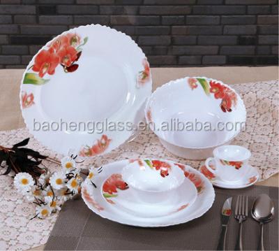 China Disposable 32PCS Dinner Set with Opal Glass Decal for sale