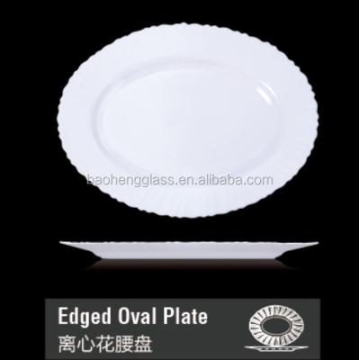 China Viable Hot Sale Cheap Oval Opal Glass Clear Glass Dinner Dishes for sale