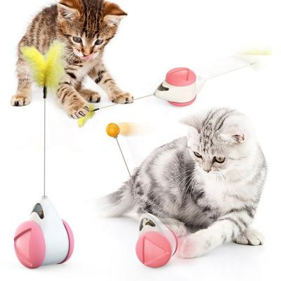 China Viable Car Cat Toy Funny Catnip Balance Tumbler Cat Toy with Cat Stick for sale