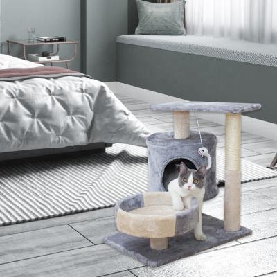 China Modern Viable Floor to Ceiling Cat Tree Large Cat Tree Wooden Scratcher Cat Furniture for sale