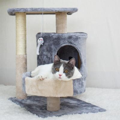 China New Design Viable Cat Tree Cat Tower Wooden Cat Striping Hot Tree Pole for sale