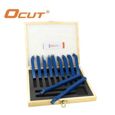 China Lathe Cutter 8mm*11pcs Cheap Welded Carbide Tilted Lathe Turning Tool Kit 11pcs For Lathe Cutting for sale