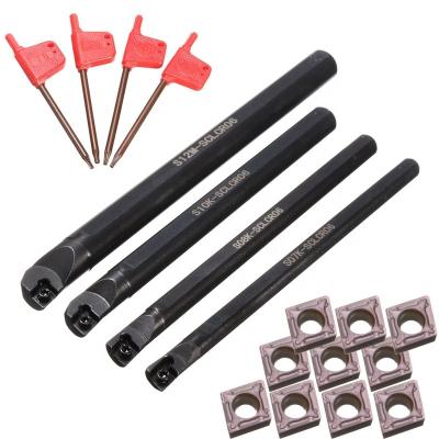 China 12mm Sclcr Lathe Boring Bar Tool Holder+10Pcs Ccmt 0602 Carbide Insert Turning Set 4pcs Lathe 7 8 10 For Lathe Turning Machine for sale