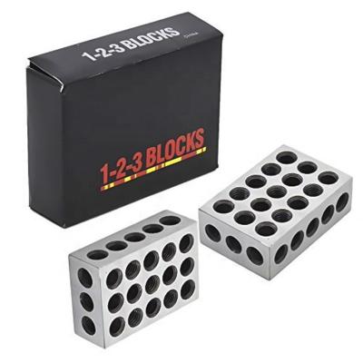 China Building Material Stores Precision 2Pc Block 1-2-3 Inch 23 Hole Sparallel Parallel Clamping Block Sets A Pair 1-2-3 Parallel Blocks For Milling Machine for sale