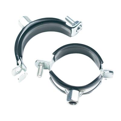 China Stainless Steel Type 0 Stainless Steel Metal Pipe Clamp With Black Rubber for sale