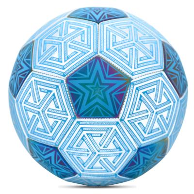 China Reflective PU Soccer Ball Size 5 Luminous Glow In The Dark Premium Quality Machine Sewn Footballs For Training for sale