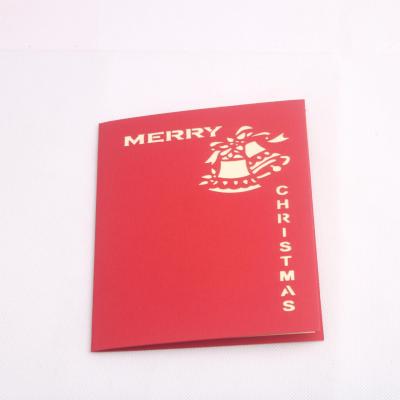 China DIY Paper Three-Dimensional Christmas Bell Cut Out Postcard for sale