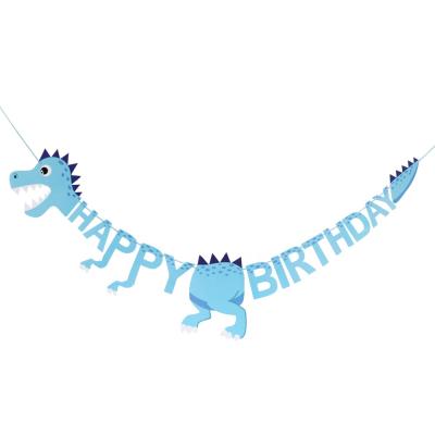 China Best Selling Forest Dinosaur Theme Birthday Letter Flag Happy Birthday Banner Party Paper Decoration for sale