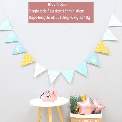 China Cardboard Blank Best Selling Party Triangle Paper Flag, Flag Pulling Party Decorations, Venue Furnishings for sale