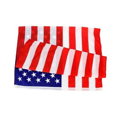 China Health Care Institutes Double National Flag Silk Screen Printing Polyester 90x150 Cm USA Quilting Flag for sale