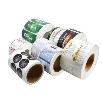 China Waterproof Custom Round Adhesive Waterproof Synthetic Paper Bottle Label, Roll Logo Label Sticker Printing for sale