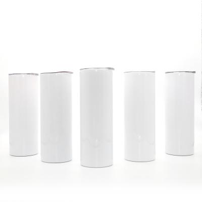 China 20 oz Sublimation Straight Sublimation Slim Tumblers Wholesale Slim Tumblers With Lid And Straw Stainless Steel Vacuum Insulated Drink Cups for sale