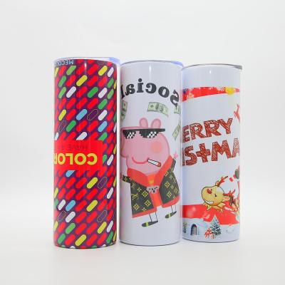 China US FBA Sustainable Warehouse Hot Sale 20 oz Stainless Steel Double Wall Insulated Sublimation Blanks Straight Slim Tumbler for sale