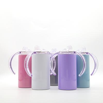 China BPA Free Stainless Steel 12oz Sippy Upright Cups With Spout Colors Baby Tumbler With Double Handle Mugs for sale