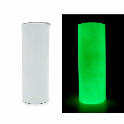 China New Style Viable Stainless Steel Vacuum Fluorescent 20oz Glow In The Dark Sublimation Straight Tumblers for sale