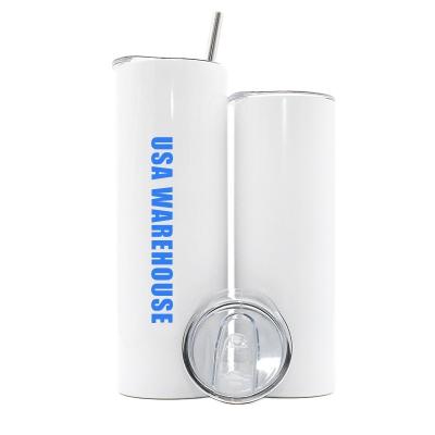 China 20 oz Sublimation Straight Sublimation Slim Tumblers Wholesale Slim Tumblers With With Lid And Straw Stainless Steel Vacuum Insulated Drink Cups for sale