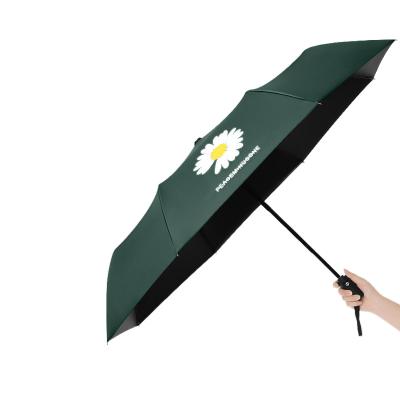 China Unique Compact 3 UV Cheap Mini Gift Travel Rain And Sun Umbrella Automatic Windproof Folds Customized Modern for sale