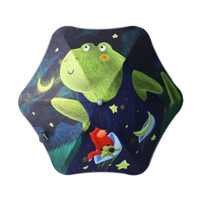 China Cartoon Special Customized Safety Rounded Umbrella Reflective Rain And Shine Umbrella Elementary School Students Children Corner Sunshade Dual Use for sale